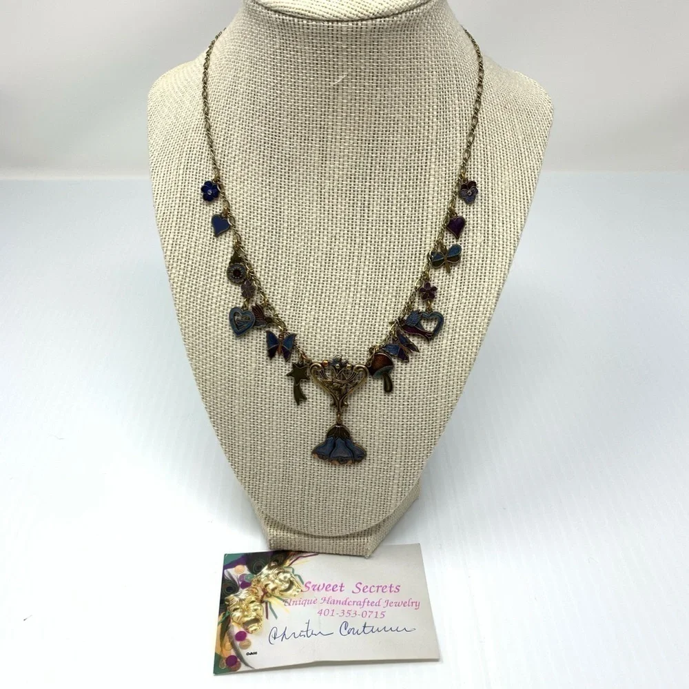 Christine Couturier Necklace Cosmic Boho Charms Hand Enameled Sweet Secrets